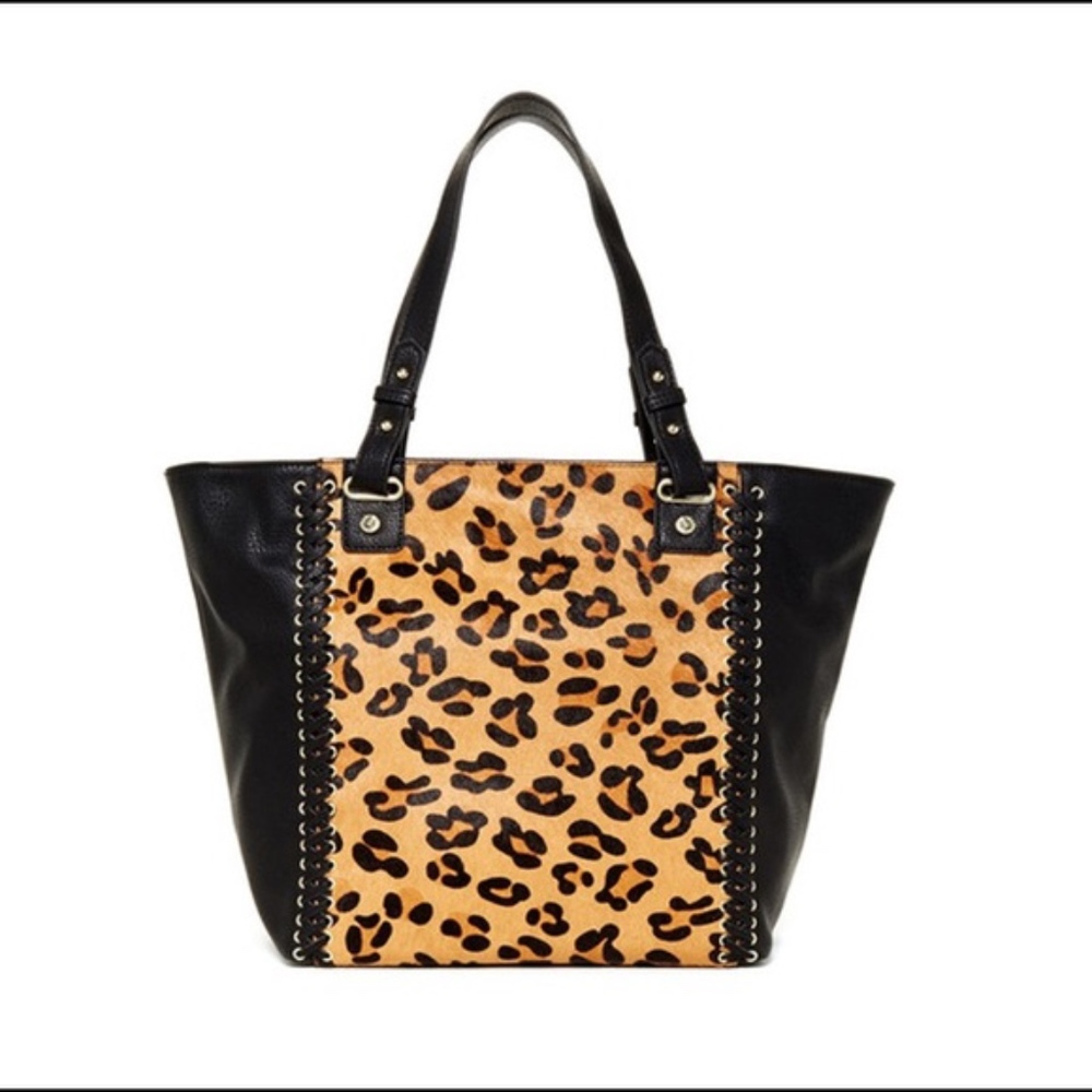 NWT Steve Madden Haircalf Tote Animal Print